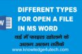 OPEN A FILE IN WORD